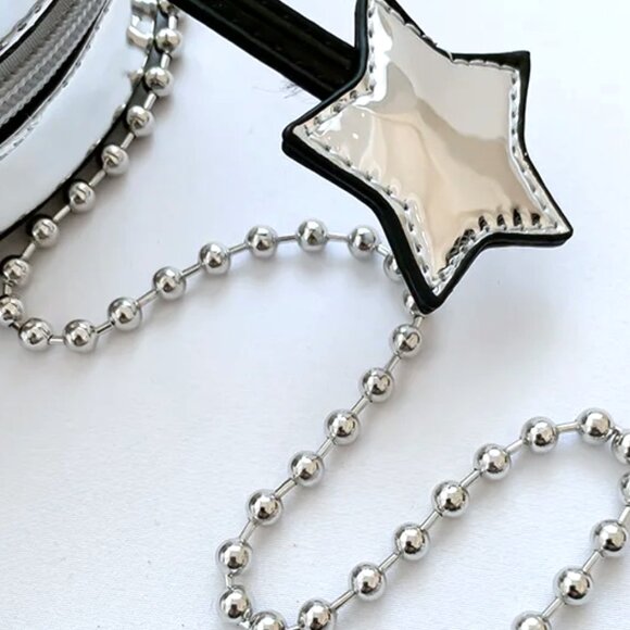 Alien Theme Glossy Crossbody Bag Black - Picture 5 of 8